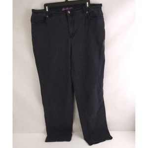 Gloria Vanderbilt Mid-Rise Midnight Black Straight Leg Jeans Plus Size 16W